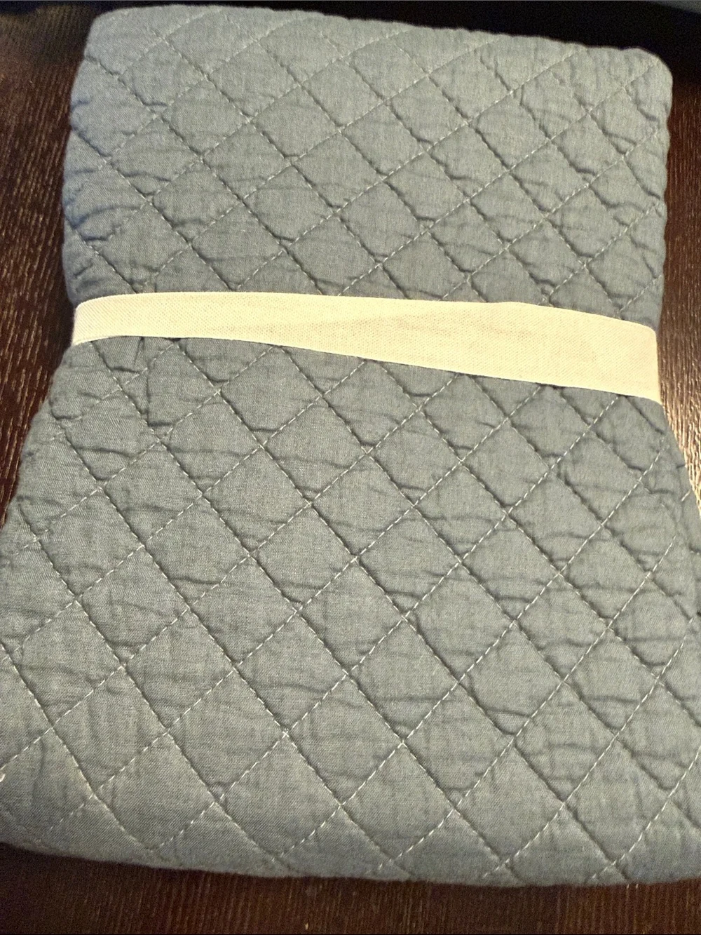 Pottery Barn Heirloom Scallop Quilted EuroSham - Blue 26” x 26”
